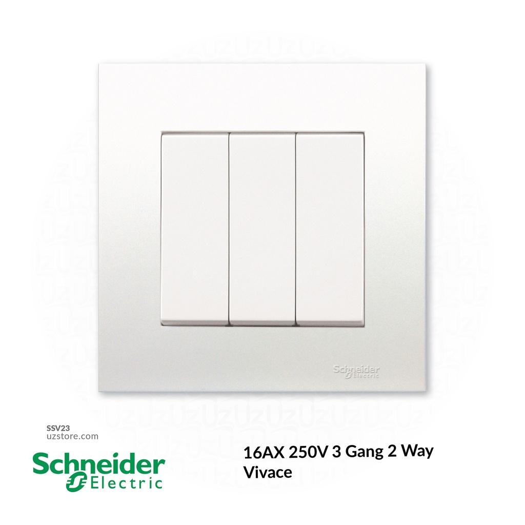 3 gang switch 3*3 2way Schneider Vivace (KB33)