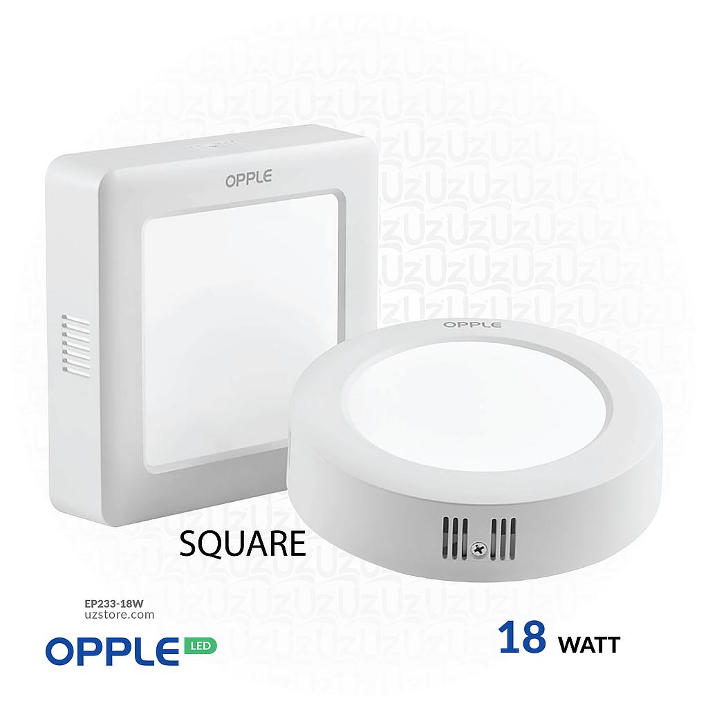OPPLE LED Slim Surface Light Square Sm-ESII S200-18W-3000K-WH-NV , Warm White 