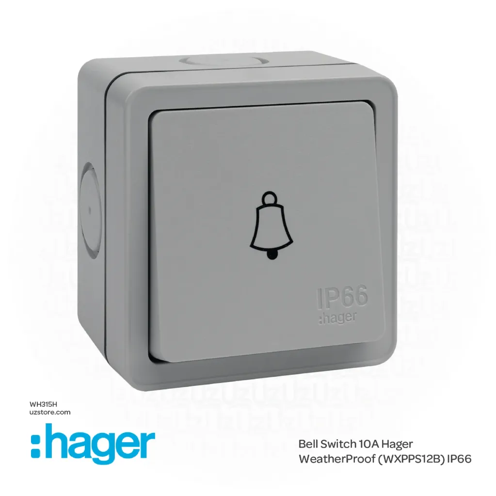 Bell Switch 10A Hager WeatherProof (WXPPS12B) IP66