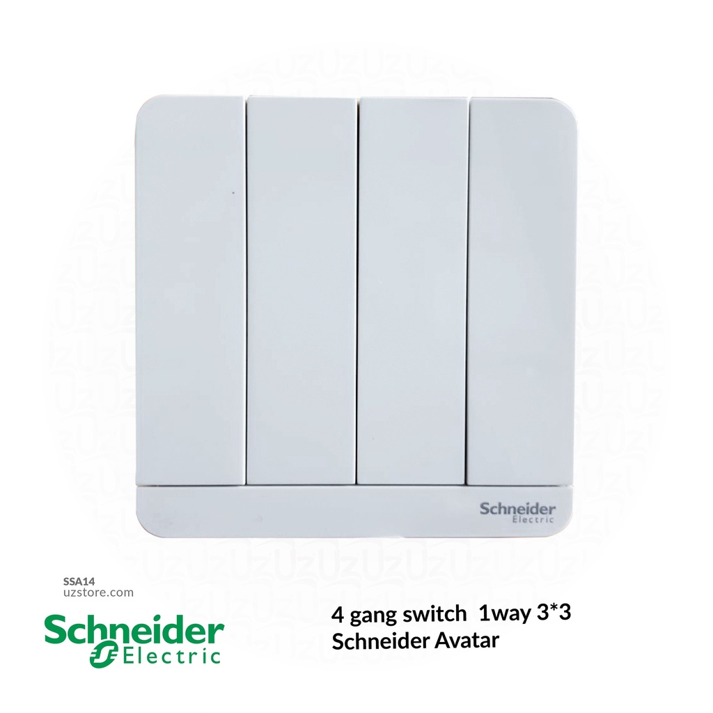 4 gang switch 3*3 1way Schneider Avatar (E8334L1WE)
