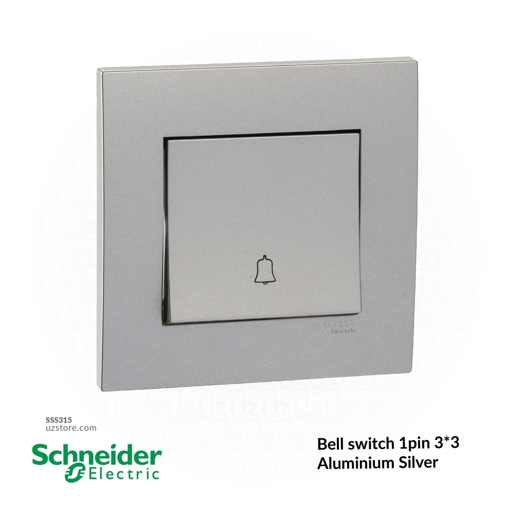 Bell switch 1pin 3*3 Schneider Alu. Sliver