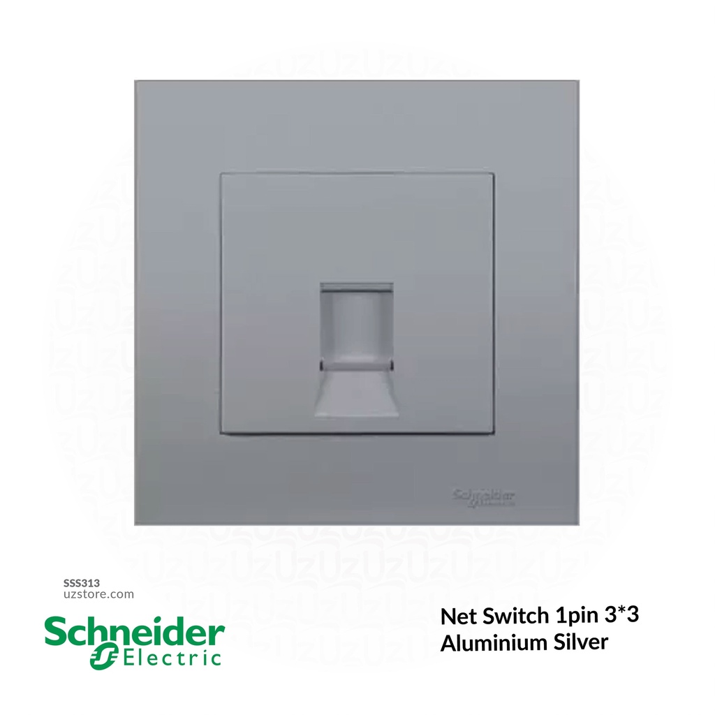 سويك تلفون ابو1 3*3 Schneider Alu. Sliver