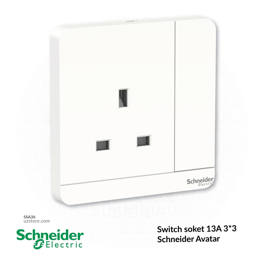 Switch socket 13A 3*3 Schneider Avatar