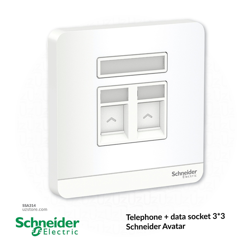 Telephone + net switch 1+1 pin 3*3 Schneider Avatar