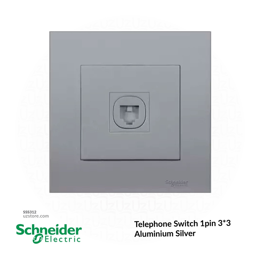 سويك تلفون ابو1 3*3 Schneider Alu. Sliver