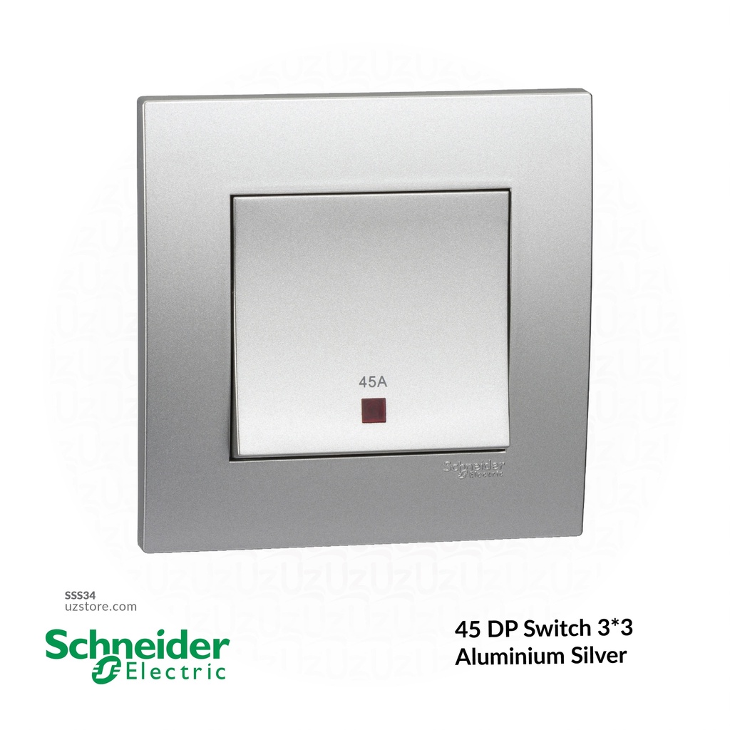 سويك مخرج 45A 3*3 Schneider Alu. Sliver