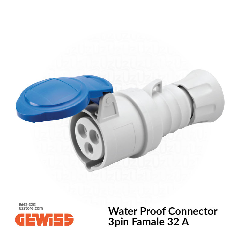 water Proof Connector 3pin Famale 32 A Gewiss