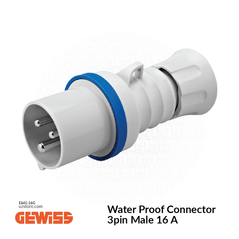 Gewiss 16A 3P 230v Industrial Plug IP44 (GW60004H)