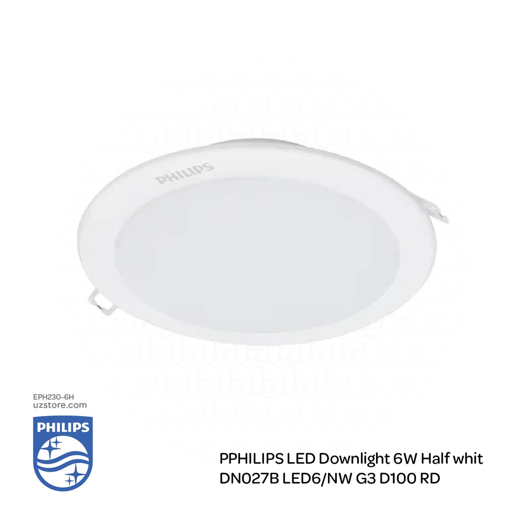 PHILIPS LED Down Light DN027B LED6/NW G3 D100 RD 6W , 4000K Cool White/ Natural White 