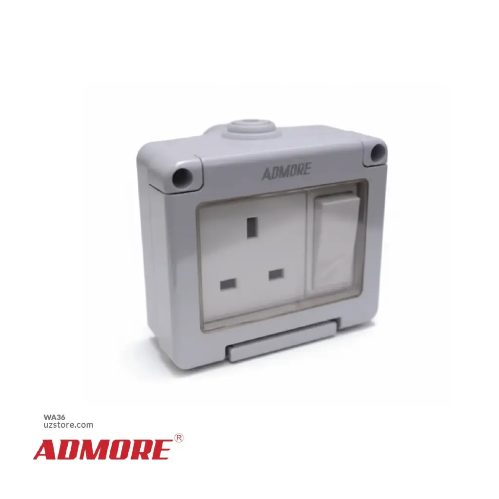 Single Socket 13A W/P 3*3 Admore WP405