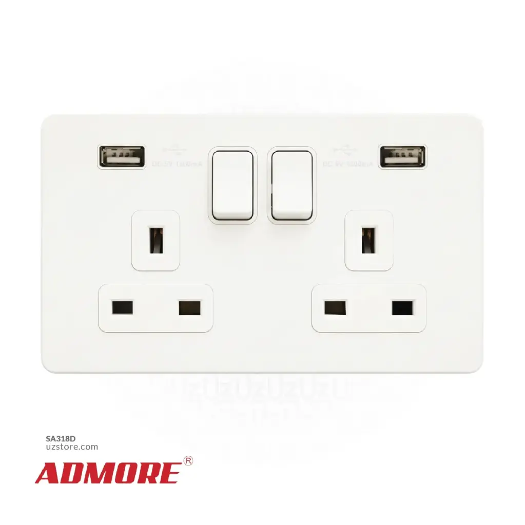 Admore 2 USB Double Socket 3*6