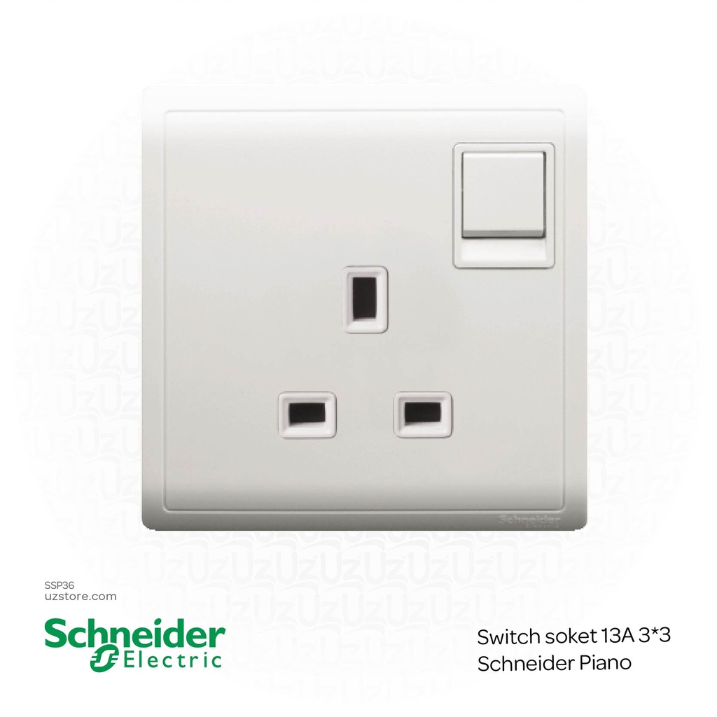 Switch soket 13A 3*3 Schneider Piano