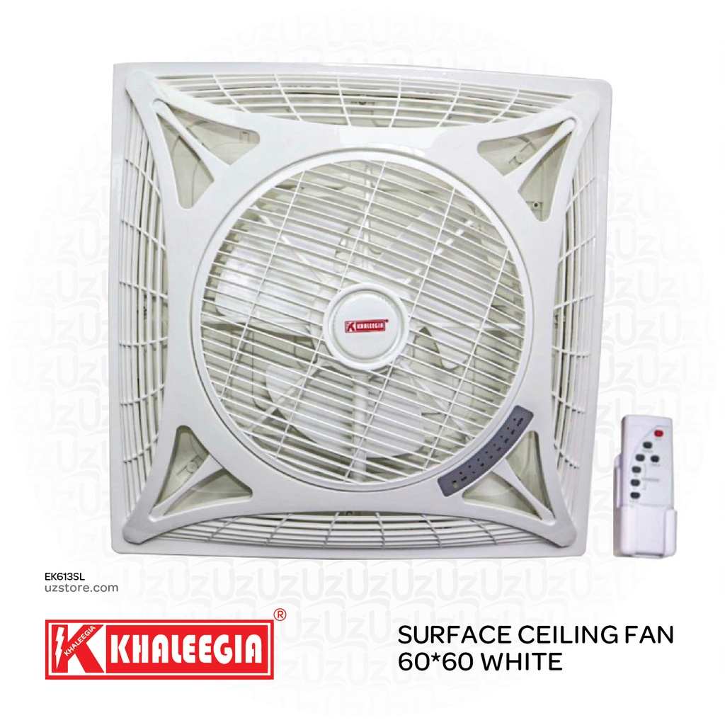 KHALEEGIA Surface Ceiling fan 60*60 white K-CFS150-L