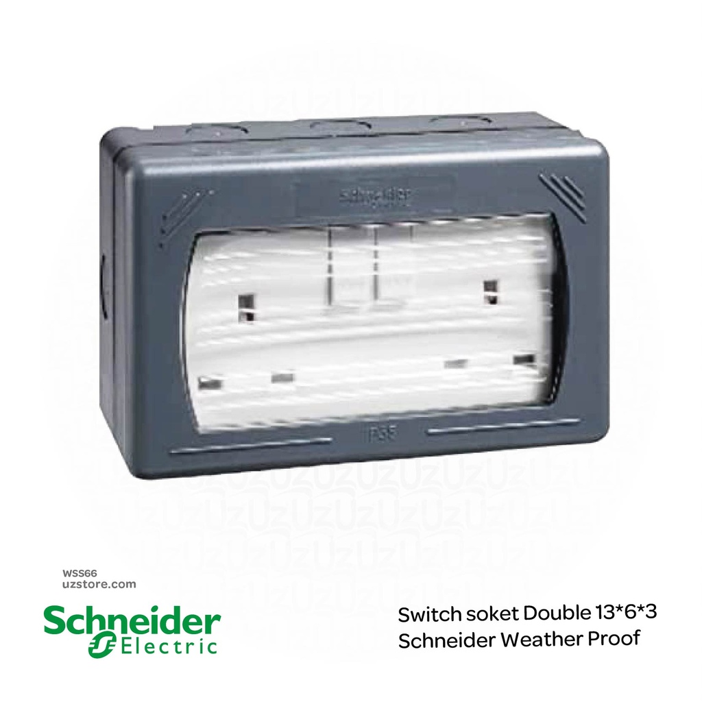 Switch Socket Double 13*6*3 Schneider Weather Proof (GWP3020)