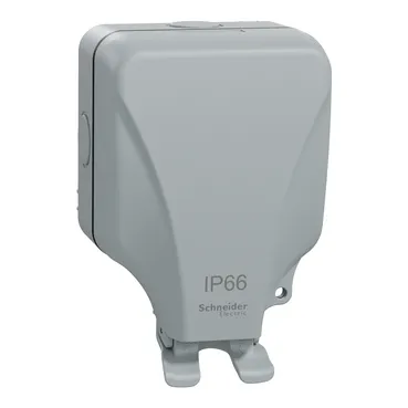 [WSS36H] Schneider IP66 Single Socket 13A Waterproof HD (MURWP3010N_GY)