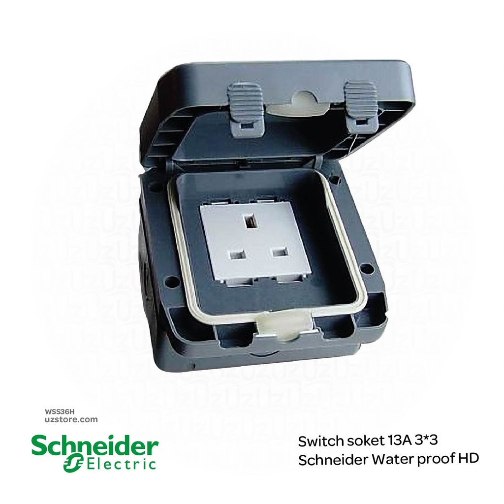 Switch soket 13A 3*3 Schneider Water proof HD