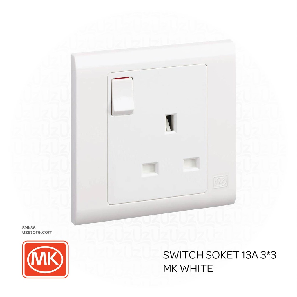 Switch soket 13A 3*3 MK White