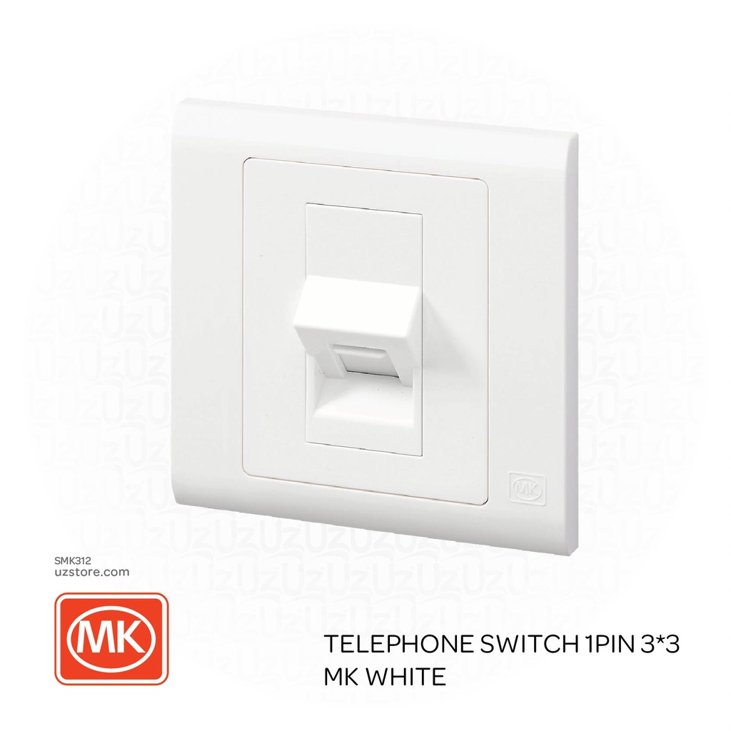 Telephone Switch 1pin 3*3 MK White