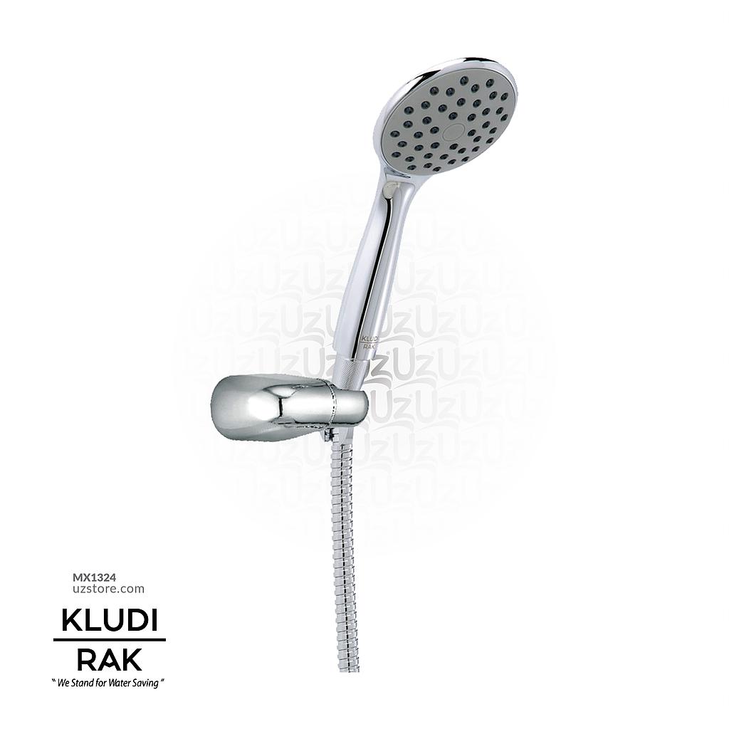KLUDI RAK 1S Bath Tub Set Hand Held Shower with
 Rain Shower, Adjustable Holder with Screws and Dowels, 1/2"x1/2" x 1500mm, RAK62003