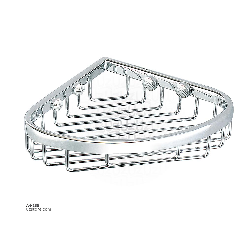 [A4-18B] Chromed Soap basket 12x12x3cm Brass &  Stainless Steel