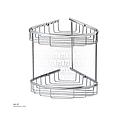Chromed 2 Tiers corner basket 21x21x27cm Brass &  Stainless Steel