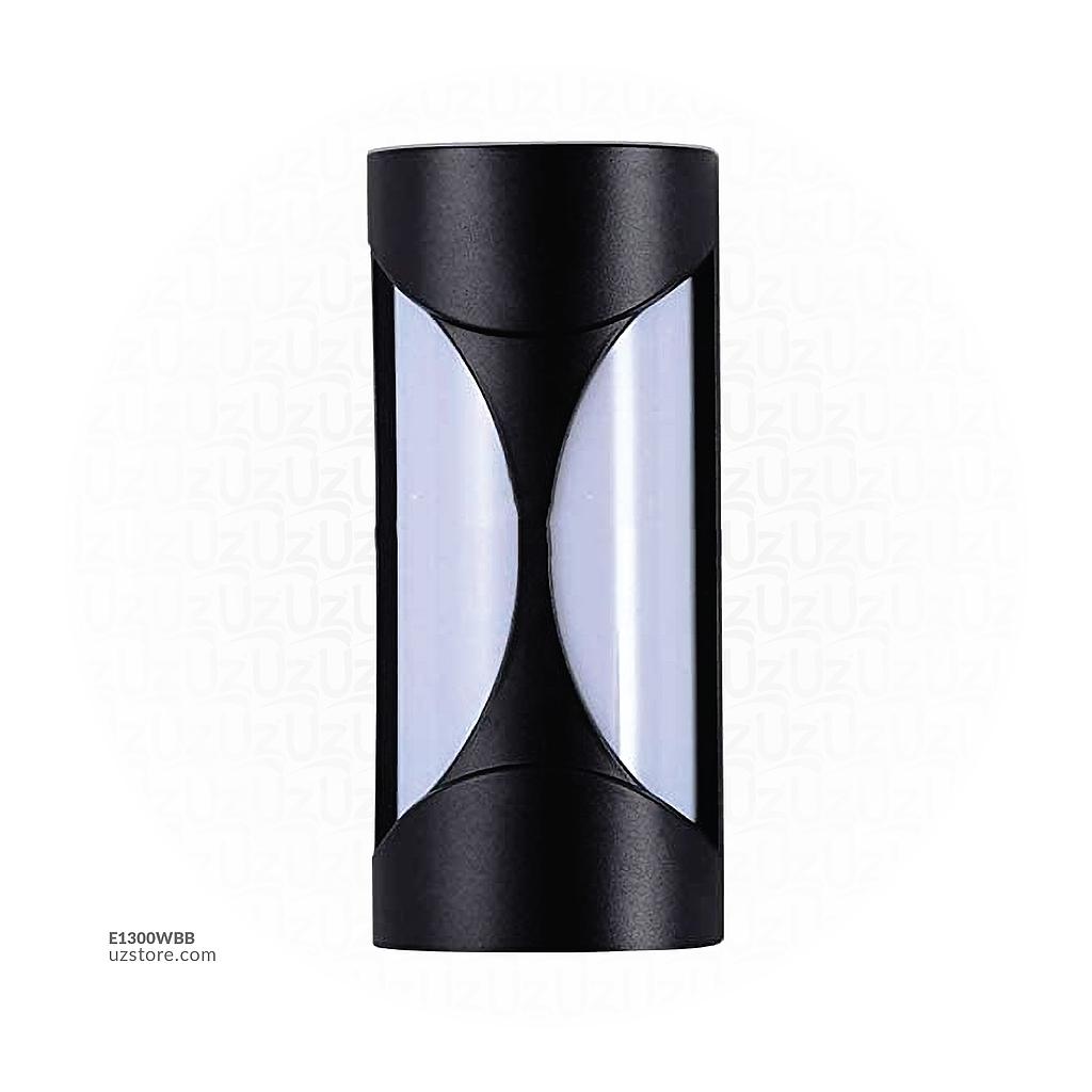 مصباح جدار خارجي أسود اناره صفراء LED 12W