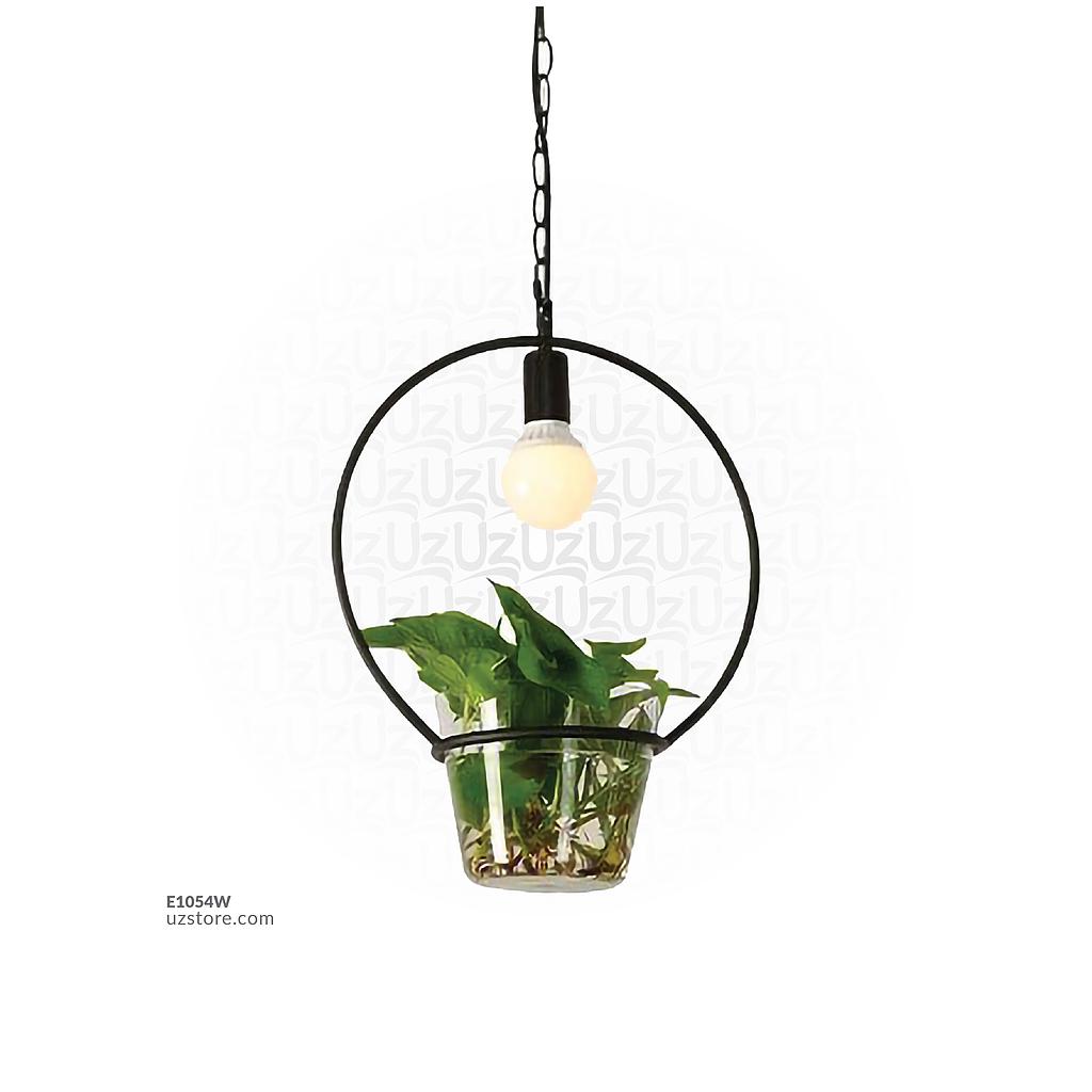 Black Pendant Light with Glass Plant Pot , MD3024 φ390*H480