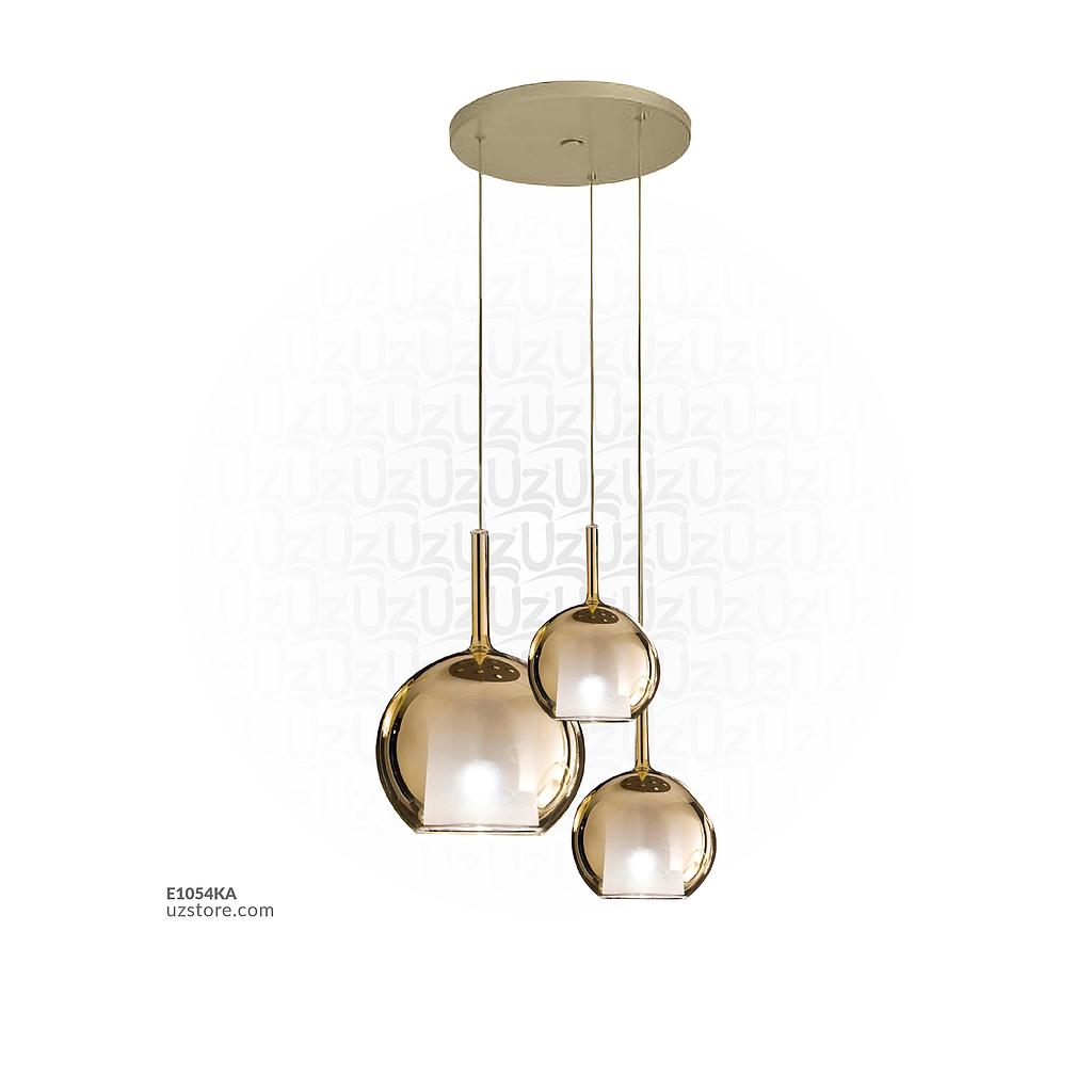 Amber Glass Pendant Light MD3227-130-3 D130