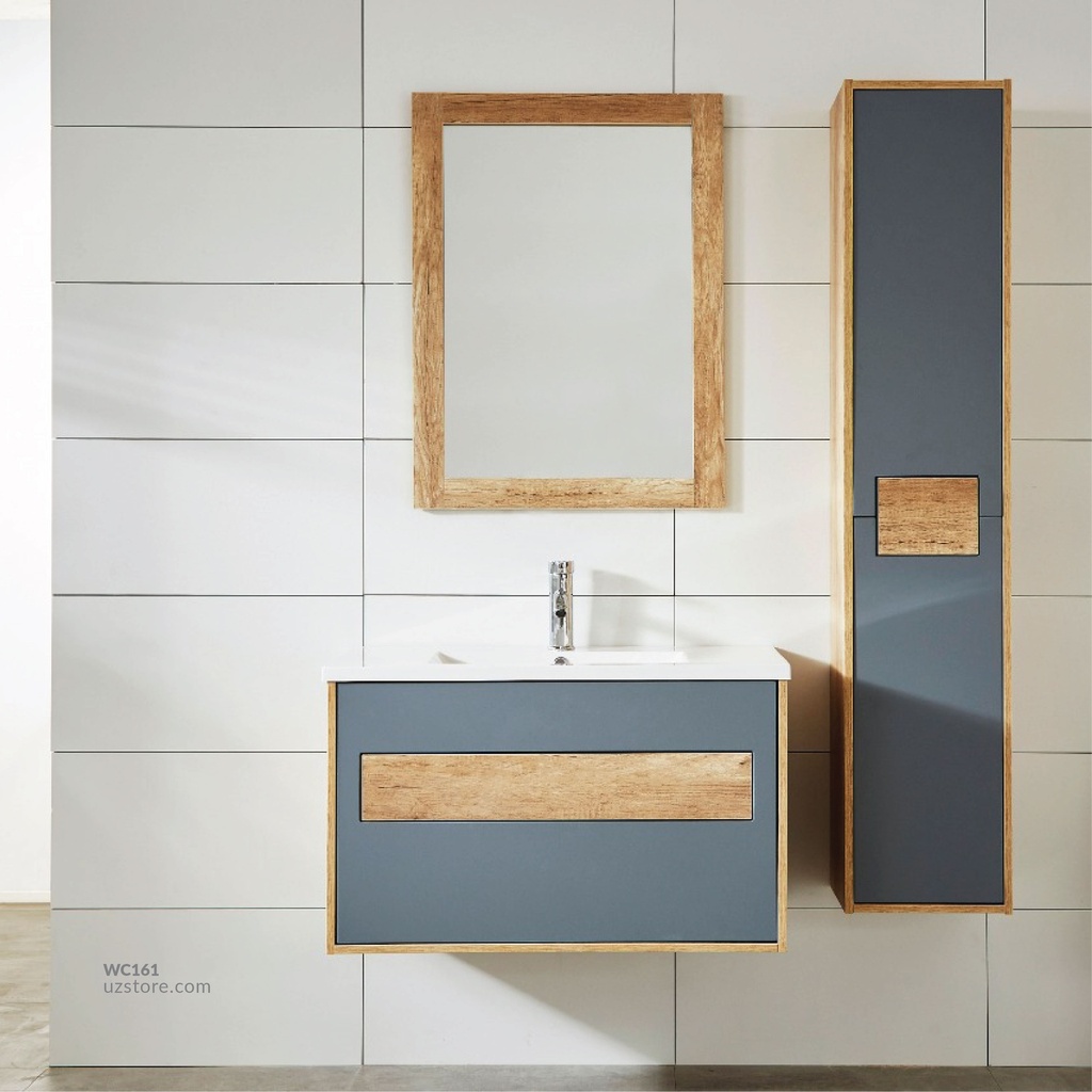 Avellino WashBasin Cabinet  With Mirror and Side Cabinet 61.5*47*49 CM