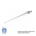 PHILIPS Smart Bright Outdoor LED 2Ft Wide Batten 220-240V IP65 600mm WT068C CW LED18 L600 PSU , 6500K Cool DayLight 