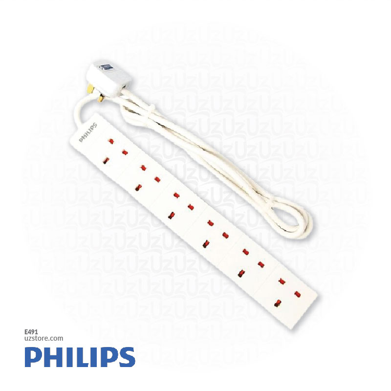 Extension bar with wire1.8m 6way Philips