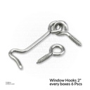 Window Hooks 2" every boxes 6 Pscs CT-2131