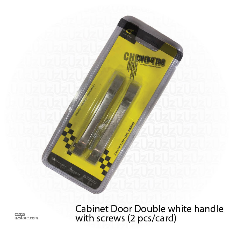 Cabinet Door Double white handle with screws (2 pcs/card)  CT-43017