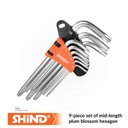 Shind - 9-piece set of mid-length plum blossom hexagon socket 94338