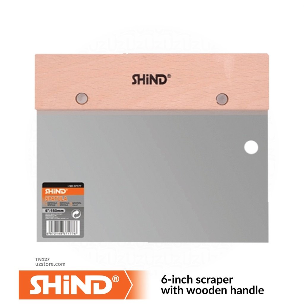 Shind - 6 inch scraper with wooden handle 37177