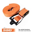 Shind - 1pc ratchet tensioner with 2 double J hooks 50mm*10m 37548