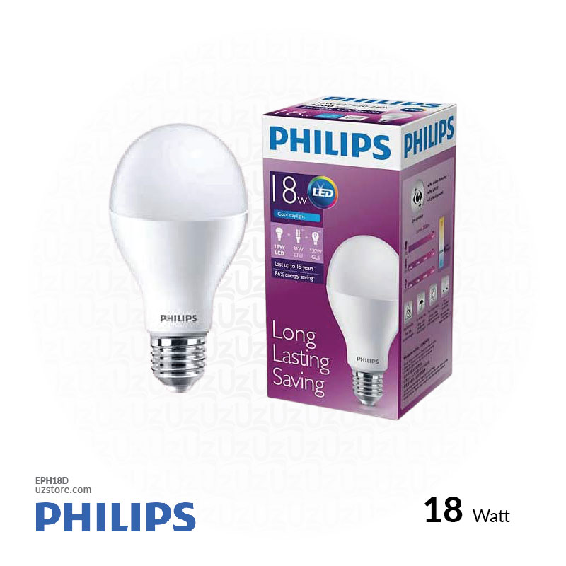  فيليبس إضاءة ليد إنارة بقوة 18 واط، 6500 كلفن ضوء نهاري بارد أبيض
PHILIPS E27