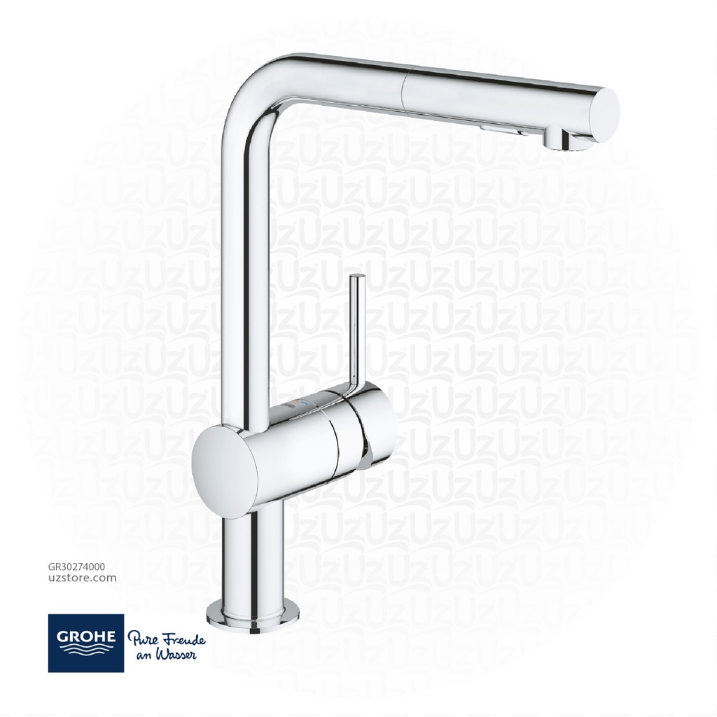 جروهي مينتا  خلاط مغسلة مطبخ بمقبض فردي L-spout pull-out spray 30274000