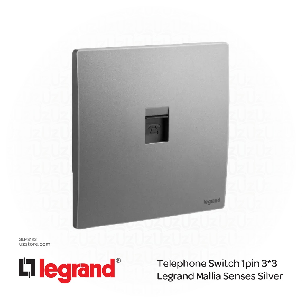 Telephone Switch 1pin 3*3 Legrand Mallia Silver