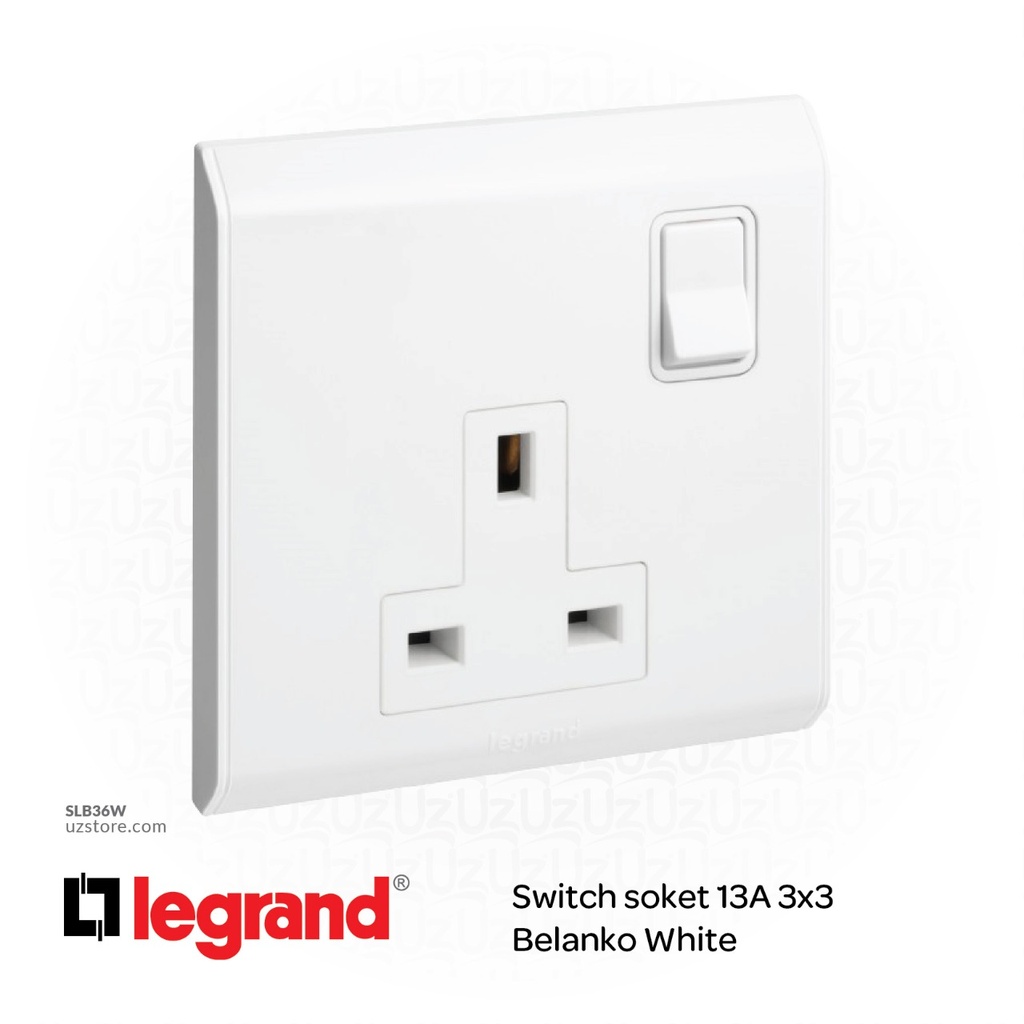 Switch soket 13A 3*3 Legrand Belanko White 641