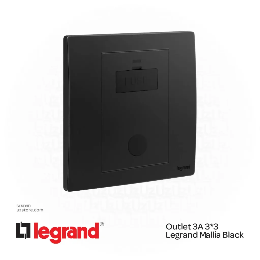 Outlet 3A 3*3 Legrand Mallia Black