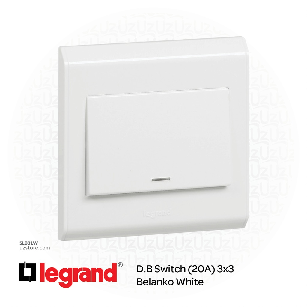 D.B Switch (20A) 3*3 Legrand Belanko White