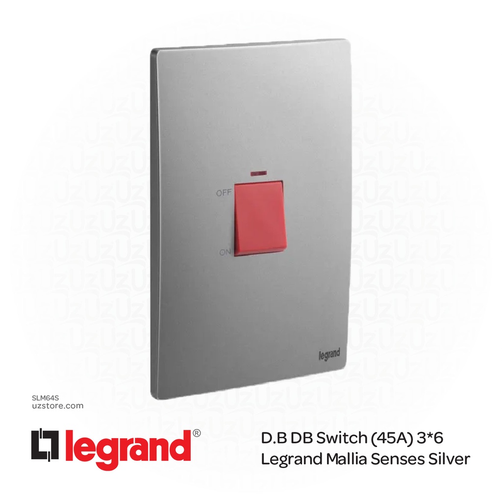 D.B DB Switch (45A) 3*6 Legrand Mallia Dark Silver