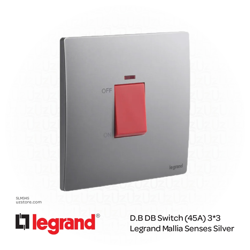 D.B DB Switch (45A) 3*3 Legrand Mallia Silver