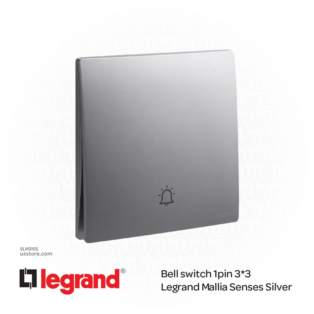 Bell switch 1pin 3*3 Legrand Mallia Silver