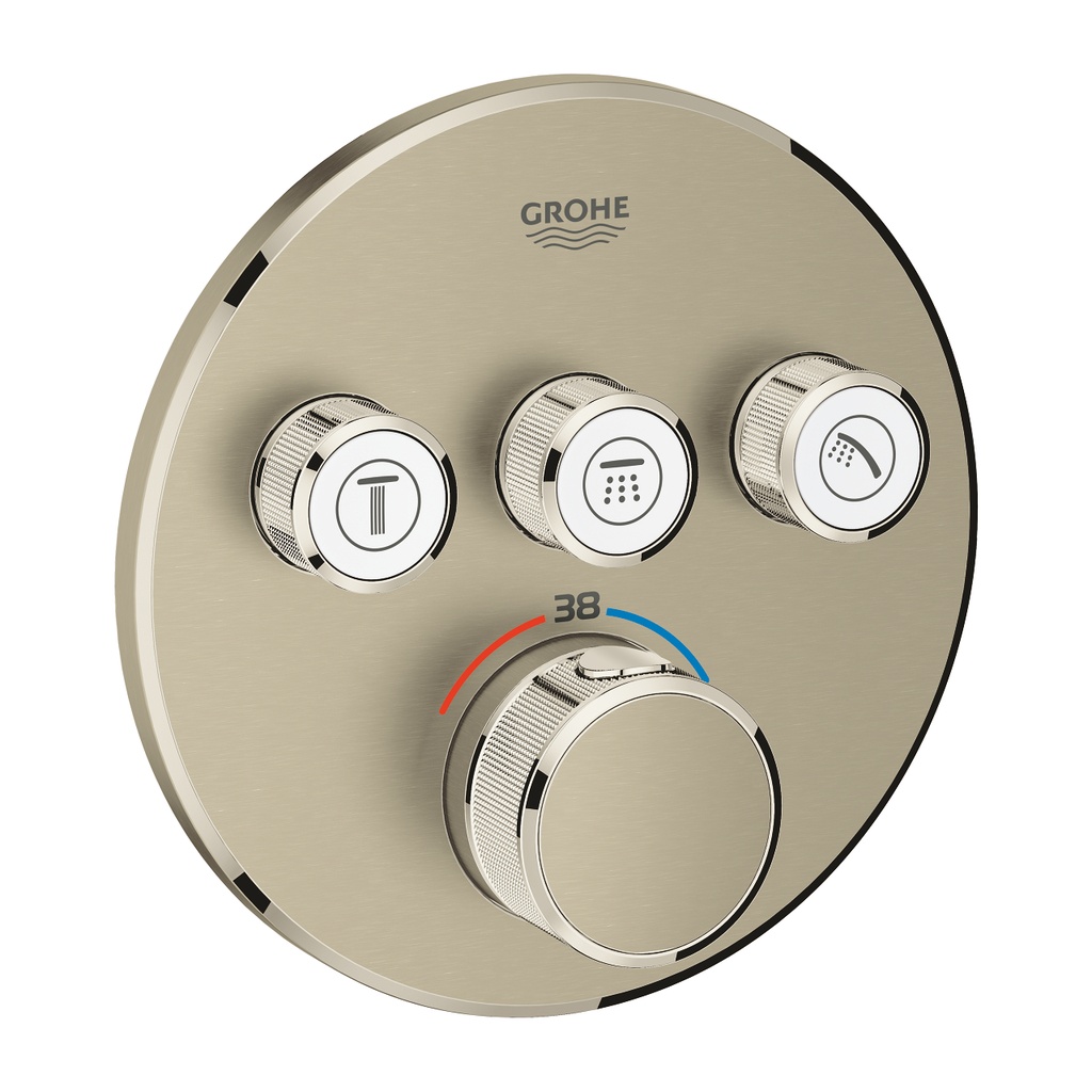 GROHE Grohtherm SmartControl Safety mixer for concealed installation with 3 valves , 29121EN0 , brushed nickel