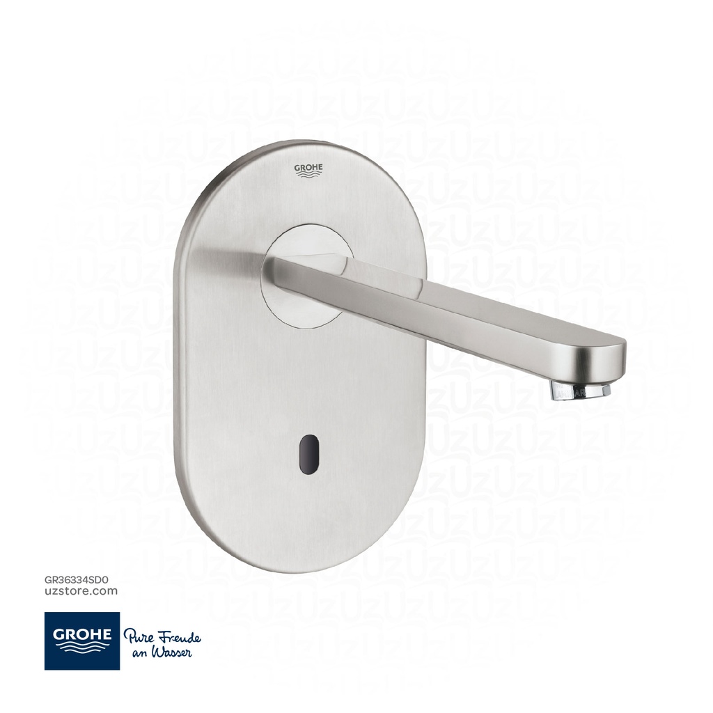 GROHE Eurosmart Cosmopolitan E Infra-red electronic wall basin tap without mixing device , 36334SD0 , stainless steel