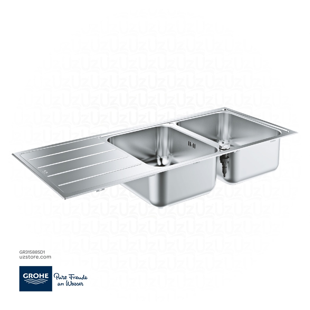 GROHE K500 Stainless steel sink with drainer , 31588SD1 , stainless steel