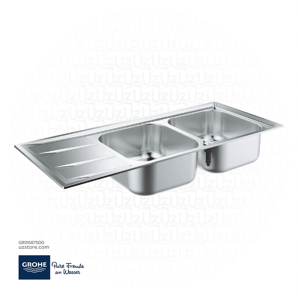 GROHE K400 Stainless steel sink with drainer , 31587SD0 , stainless steel