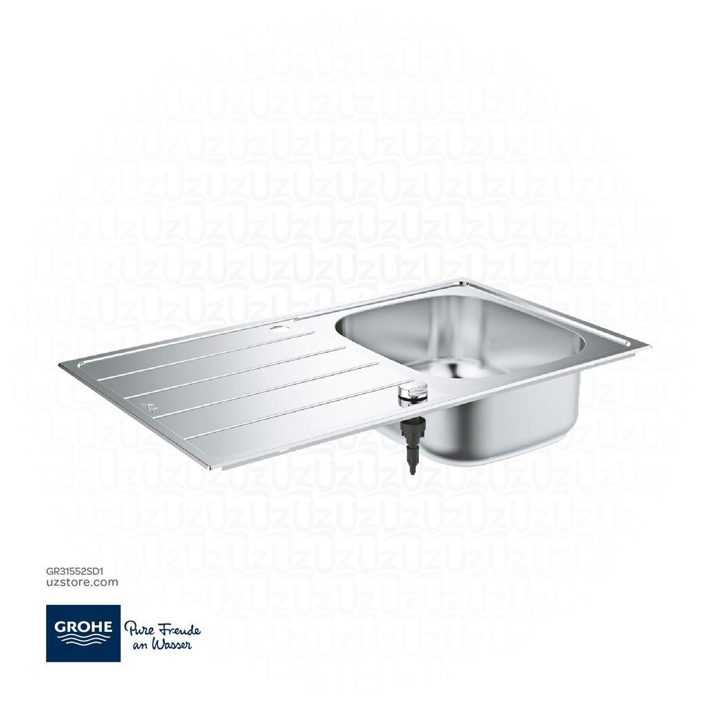 GROHE K200 Stainless steel sink with drainer , 31552SD1 , stainless steel